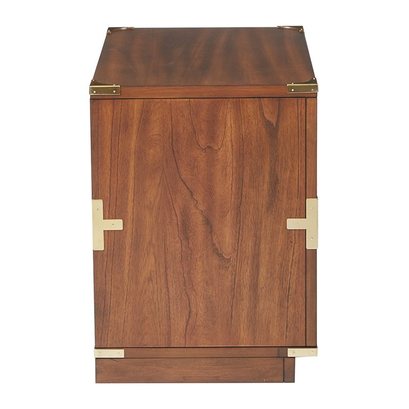Home Square 2 Drawer Engineered Wood Cabinet in Toasted Brown - Set of 2