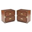 Home Square 2 Drawer Engineered Wood Cabinet in Toasted Brown - Set of 2