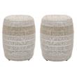 Home Square Fabric Accent Table in Taupe Gray Finish - Set of 2