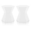 Home Square District Bento Stone Accent Table in Ivory - Set of 2