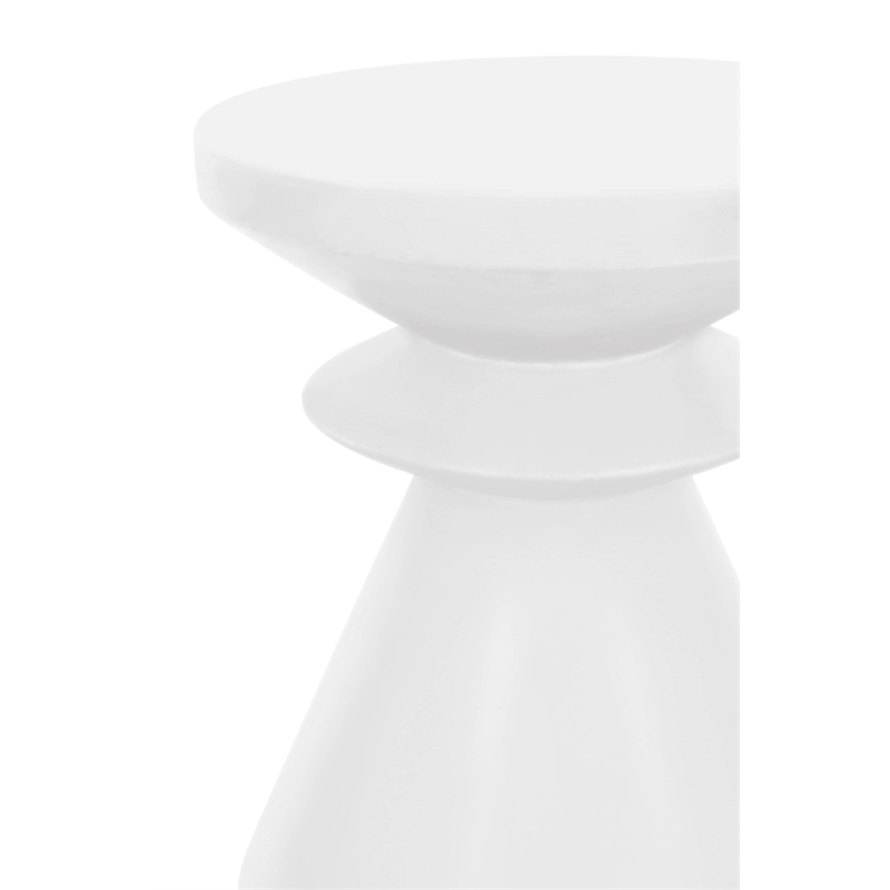 Home Square District Pawn Stone Accent Table in Ivory - Set of 2
