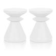 Home Square District Pawn Stone Accent Table in Ivory - Set of 2