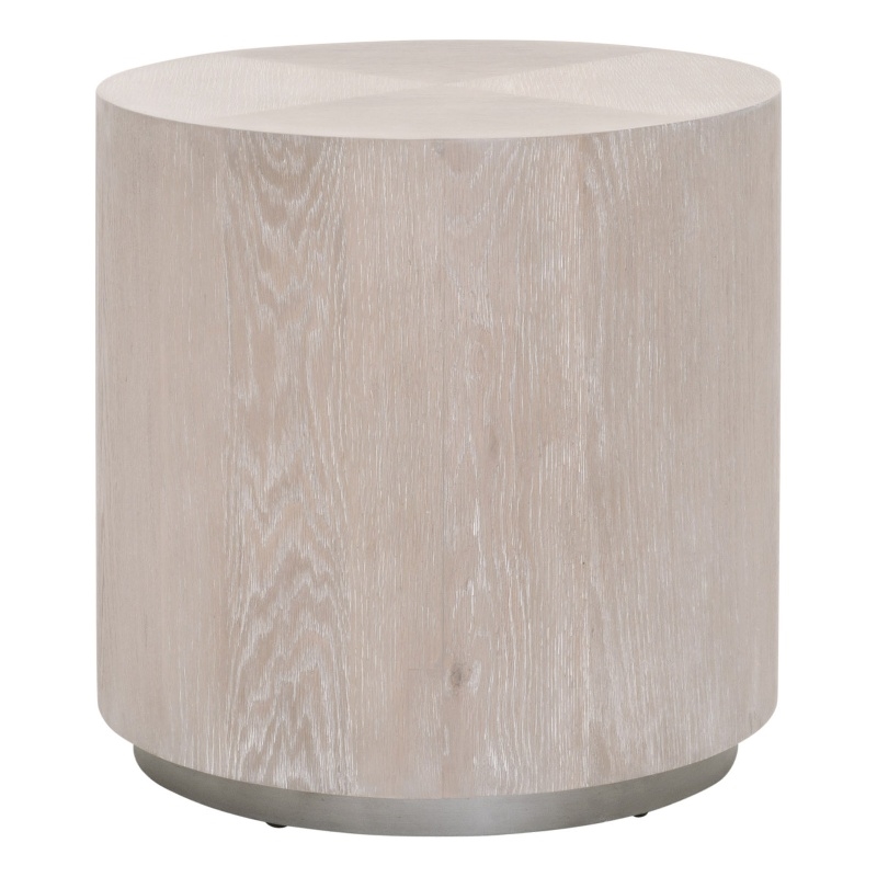 Home Square District Wood Large End Table in Natural Gray - Set of 2