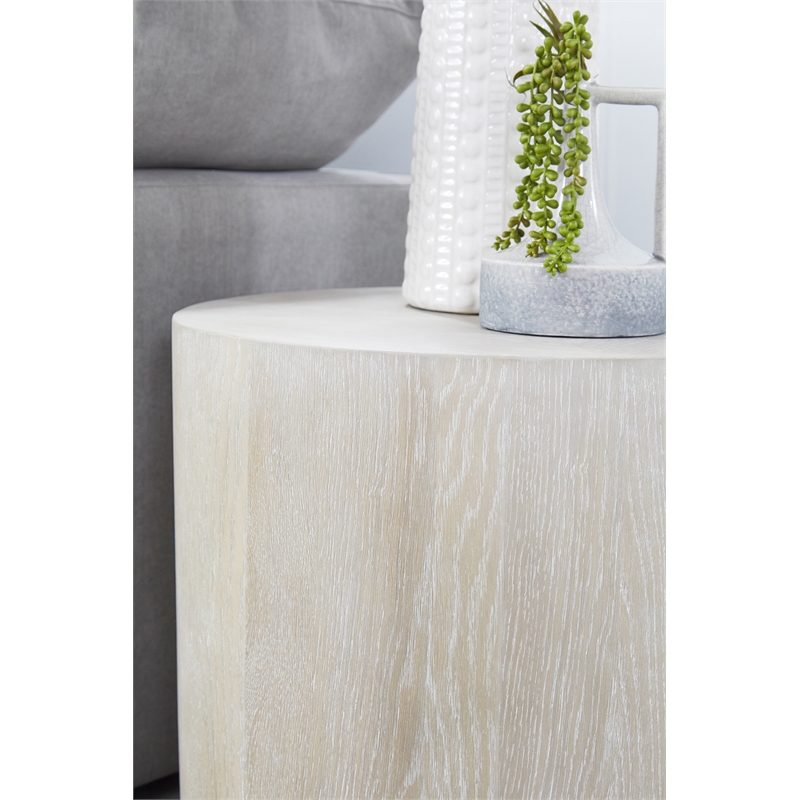 Home Square District Wood Large End Table in Natural Gray - Set of 2