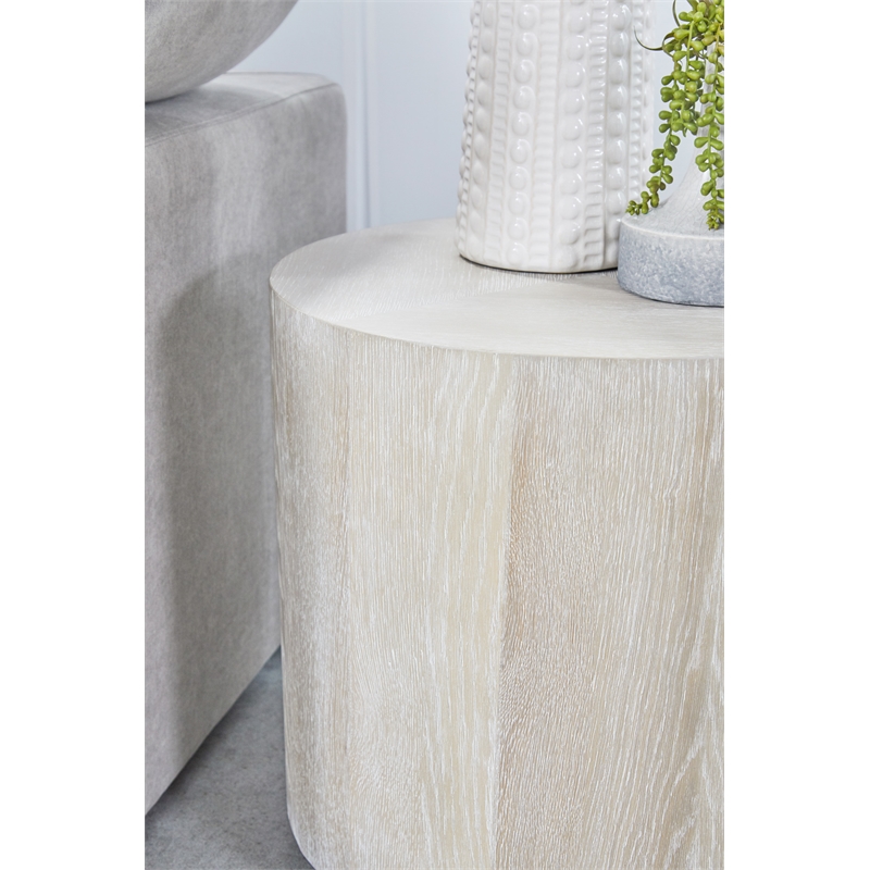 Home Square District Wood Large End Table in Natural Gray - Set of 2