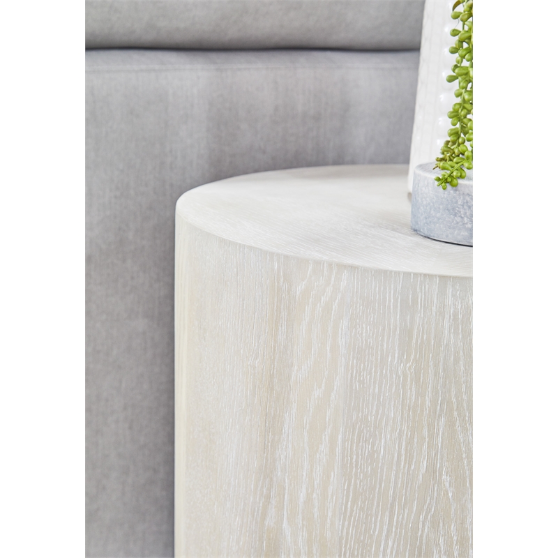 Home Square District Wood Large End Table in Natural Gray - Set of 2