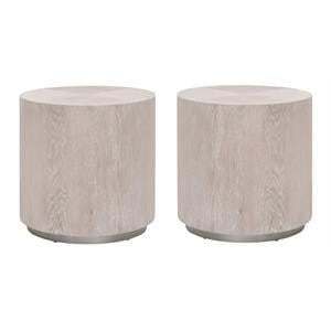 Home Square District Wood Large End Table in Natural Gray - Set of 2