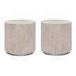Home Square District Wood Large End Table in Natural Gray - Set of 2