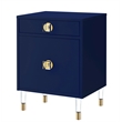 Home Square Single Drawer & Door Nightstand in Dark Navy - Set of 2
