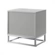 Home Square 2-Drawer Nightstand with Metal Base in Light Gray - Set of 2