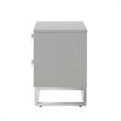 Home Square 2-Drawer Nightstand with Metal Base in Light Gray - Set of 2