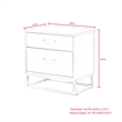 Home Square 2-Drawer Nightstand with Metal Base in Light Gray - Set of 2
