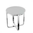 Home Square Modern Steel Base End Table in Light Gray & Chrome - Set of 2