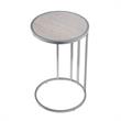 Home Square Veneer Top Metal Base End Table in Gray & Chrome - Set of 2