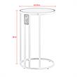 Home Square Veneer Top Metal Base End Table in Gray & Chrome - Set of 2