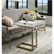 Home Square 2 USB Charging Ports End Tables in White and Gold - Set of 2