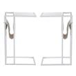 Home Square 2 USB Charging Ports End Tables in White - Set of 2