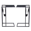 Home Square 2 USB Charging Ports End Tables in Black - Set of 2