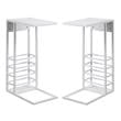 Home Square Magazine Holder End Tables in White Finish - Set of 2