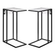 Home Square 2 USB Charging Ports End Tables in White & Black - Set of 2