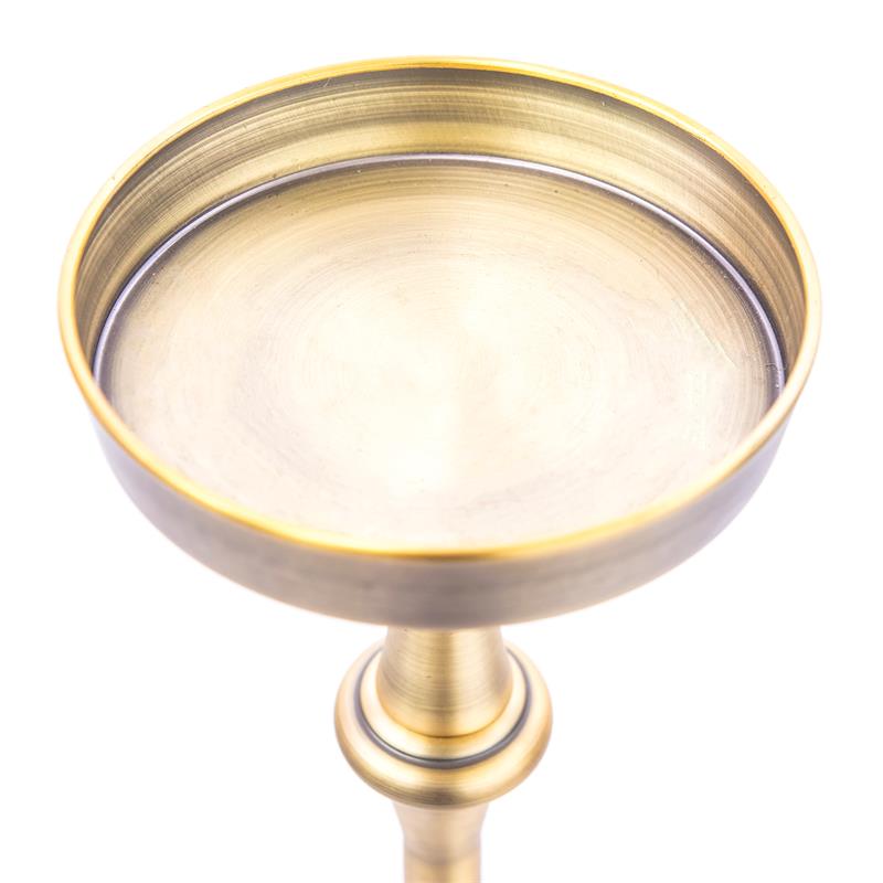 Home Square Traditional Iron Metal Side Table in Brass - Set of 2