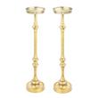 Home Square Traditional Iron Metal Side Table in Brass - Set of 2