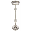 Home Square Traditional Iron Metal Side Table in Brushed Silver - Set of 2