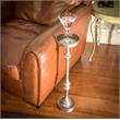 Home Square Traditional Iron Metal Side Table in Brushed Silver - Set of 2