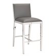 Home Square Faux Leather Counter Stool in Gray Finish - Set of 2