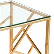 Home Square Transitional Glass Top End Table in Gold - Set of 2