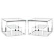 Home Square Multi Shelves Steel End Table in Silver Finish - Set of 2