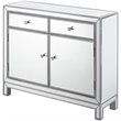 Home Square 2 Door Mirrored Nightstand in Antique Silver - Set of 2