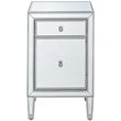 Home Square 1 Door Mirrored End Table in Antique Silver - Set of 2