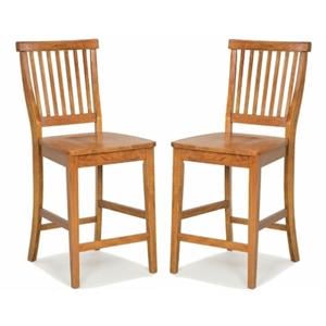Home Square Hardwood Counter Stool in Brown Finish - Set of 2