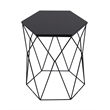 Home Square Geometric Metal Side Table in Midnight Black - Set of 2