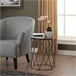 Home Square Geometric Metal Side Table in Midnight Black - Set of 2