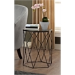 Home Square Geometric Metal Side Table in Midnight Black - Set of 2