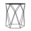 Home Square Geometric Metal Side Table in Midnight Black - Set of 2