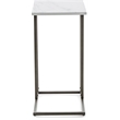 Home Square Modern Marble Side Table in Midnight Black - Set of 2