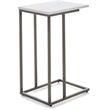 Home Square Modern Marble Side Table in Midnight Black - Set of 2