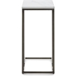 Home Square Modern Marble Side Table in Midnight Black - Set of 2