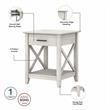 Home Square Wood End Table with Storage in Linen White Oak - Set of 2