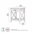 Home Square Wood End Table with Storage in Pure White Oak - Set of 2