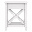 Home Square Wood End Table with Storage in Pure White Oak - Set of 2