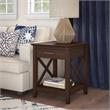 Home Square Wood End Table with Storage in Bing Cherry - Set of 2