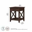 Home Square Wood End Table with Storage in Bing Cherry - Set of 2