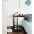 Home Square Modern Wood & Metal End C Table in Rustic Brown - Set of 2