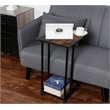 Home Square Modern Wood & Metal End C Table in Rustic Brown - Set of 2