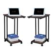 Home Square Modern Wood & Metal End C Table in Rustic Brown - Set of 2