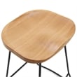 Home Square Metal and Wood Counter Stool in Light Beige - Set of 2